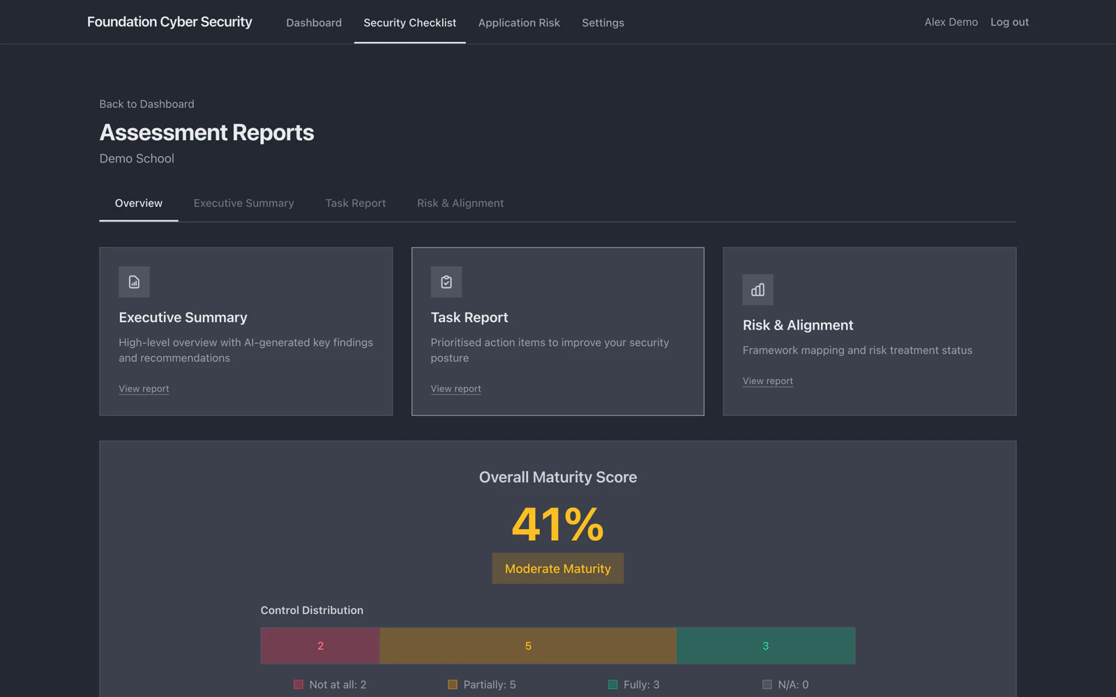 The Foundation platform - assessment reports overview